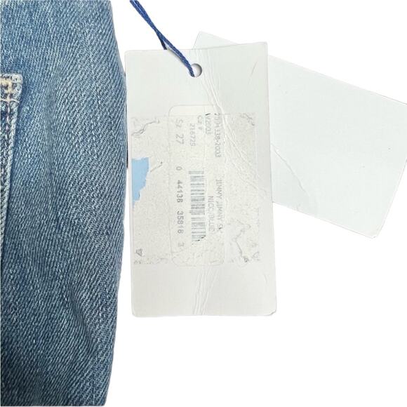 NWT Paige Jimmy Jimmy Skinny Nico Blue Metallic Knee Jeans Size 27 - Picture 11 of 11